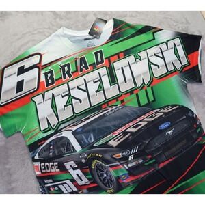 Brad Keselowski Castrol Edge NASCAR Racing T Shirt Men's Size XL NWT Sublimated